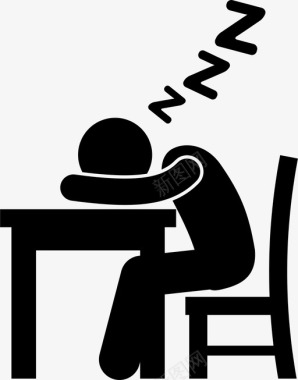 学生睡觉书桌懒惰图标图标