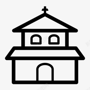 教堂集会教堂建筑图标图标