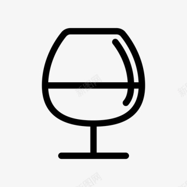 白兰地酒精杯子图标图标