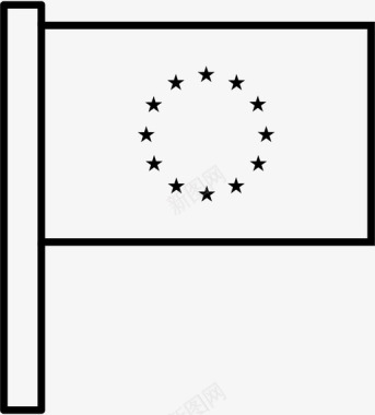 欧盟旗帜世界旗帜轮廓图标图标