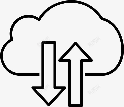 云传输导出导入图标svg_新图网 https://ixintu.com 云传输 云计算 同步 导入 导出