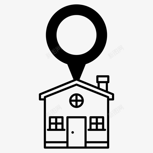 别针家房子位置图标svg_新图网 https://ixintu.com 位置 别针家 地图 房子 标记