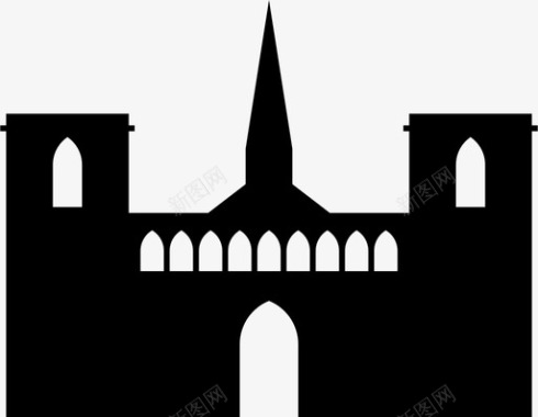 圣心大教堂非洲建筑图标图标
