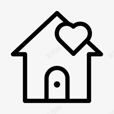 房子的心建筑爱情图标图标