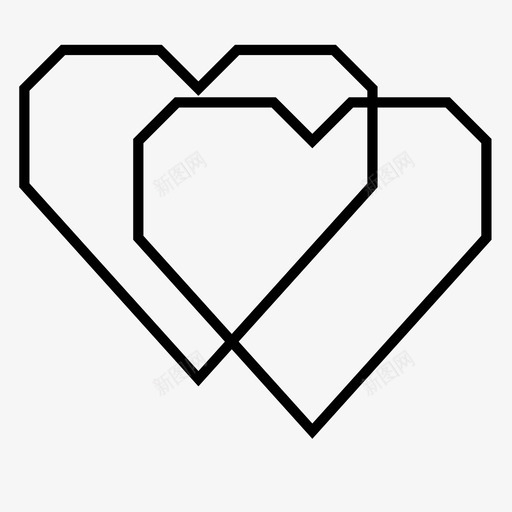 两颗心一对爱图标svg_新图网 https://ixintu.com 一对 两颗心 关系 有一颗心 爱