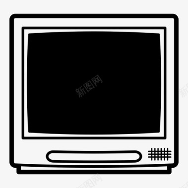 旧电视复古复古电视图标图标