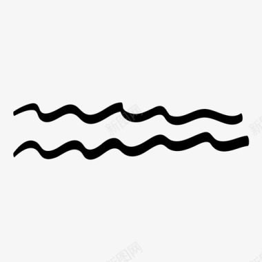 注意素描波浪图标图标
