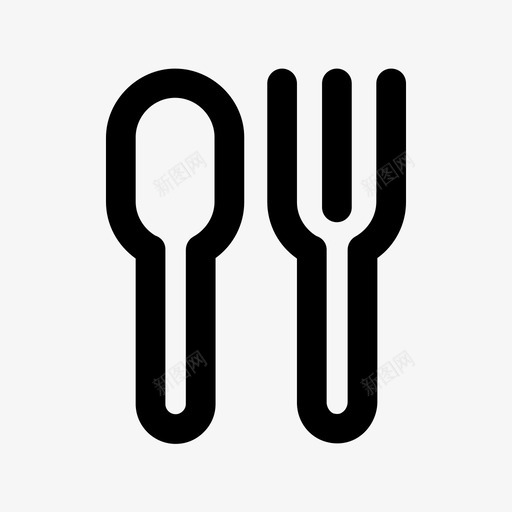 匙和叉餐具吃图标svg_新图网 https://ixintu.com 匙和叉 吃 银器 食物 餐具