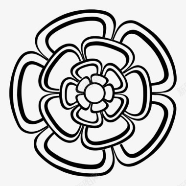 都铎玫瑰英格兰花图标图标