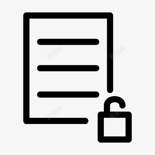 解锁纸张列表打开图标svg_新图网 https://ixintu.com 列表 安全 打开 纸张 纸张介质 解锁纸张