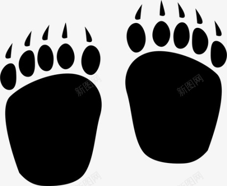 熊足迹爪子足迹图标图标
