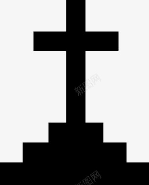 十字架埋葬墓地图标图标