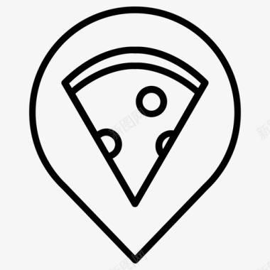 披萨饼快餐马克笔图标图标