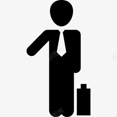 商人拿着手提箱人创业偶像站着图标图标