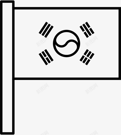 韩国亚洲国家图标svg_新图网 https://ixintu.com 世界国旗轮廓 亚洲 国家 国旗 韩国 韩国人