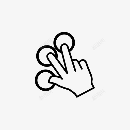 三个手指触摸点击手势图标svg_新图网 https://ixintu.com 三个手指 三个手指触摸 互动 手势 点击