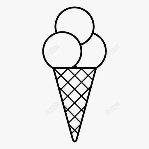冰淇淋蛋卷夏日图标svg_新图网 https://ixintu.com 冰淇淋 华夫饼 圣代 夏日 蛋卷