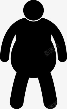 肥胖男子身体肥胖图标图标