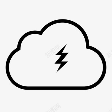 云危险闪电充电图标图标