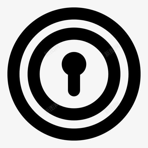 钥匙孔门锁图标svg_新图网 https://ixintu.com 保护 安全 安全轮廓粗体 钥匙孔 锁 门