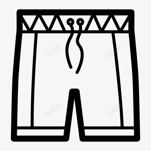 沙滩短裤户外旅行图标svg_新图网 https://ixintu.com 户外 旅行 服装配件 沙滩短裤