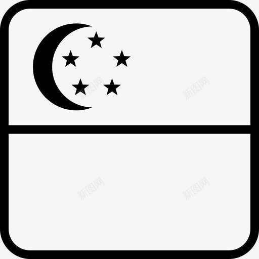 新加坡亚洲国家图标svg_新图网 https://ixintu.com 世界圆形方旗轮廓 亚洲 国家 国旗 新加坡