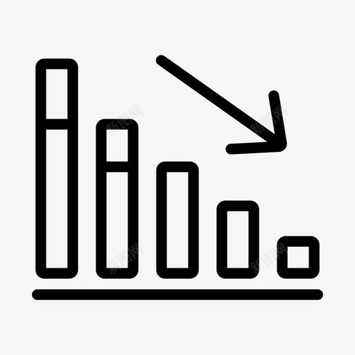 下降条形图减少图标svg_新图网 https://ixintu.com 下降 业务 减少 条形图 衰退