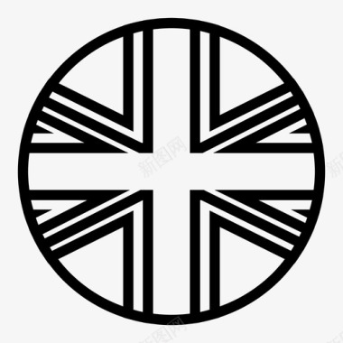 英国国旗世界国旗圆形轮廓图标图标