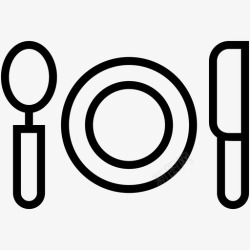用餐的婴儿矢量用餐刀盘子图标高清图片