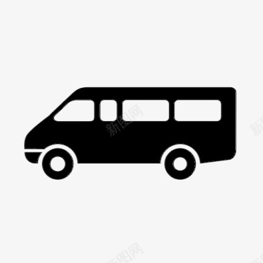 公共汽车小客车运输机图标图标