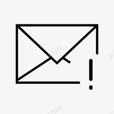 信封感叹号电子邮件标记图标图标