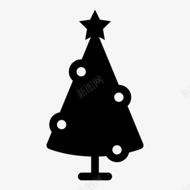 圣诞树庆祝活动松树图标图标
