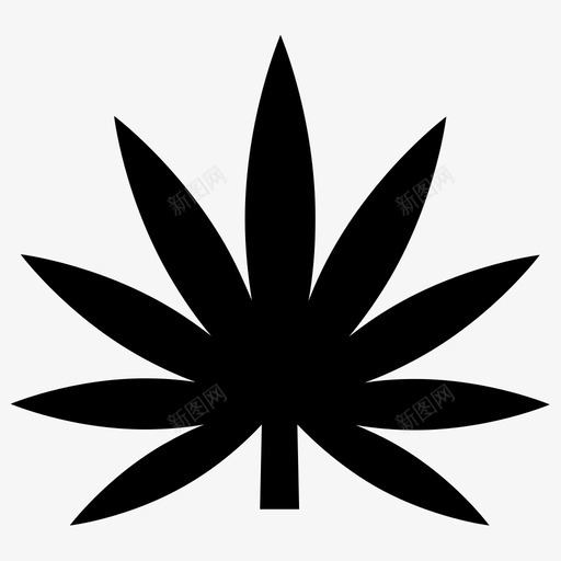 大麻草药植物图标svg_新图网 https://ixintu.com 大麻 杂草 植物 草药