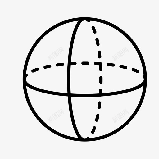 球体三维三维形状图标svg_新图网 https://ixintu.com 三维 三维图形 三维形状 几何图形 实体图形 球体
