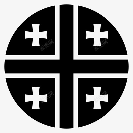 格鲁吉亚国家欧洲图标svg_新图网 https://ixintu.com 世界圆形旗帜字形 国家 国旗 格鲁吉亚 欧洲