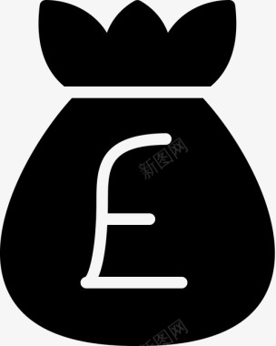 储蓄英镑背部银行图标图标