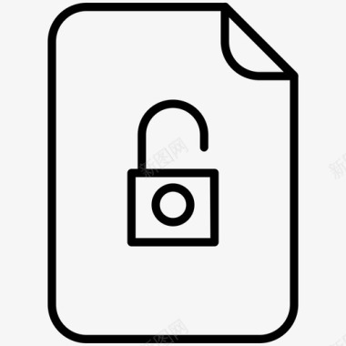 解锁文件文档受保护图标图标