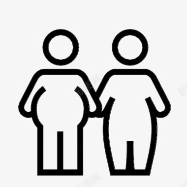 肥胖夫妇饮食肥胖图标图标