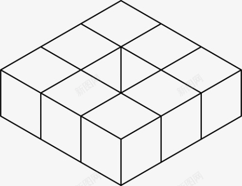 立方体孔三维几何图标图标