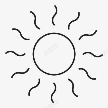 太阳日光炎热图标图标