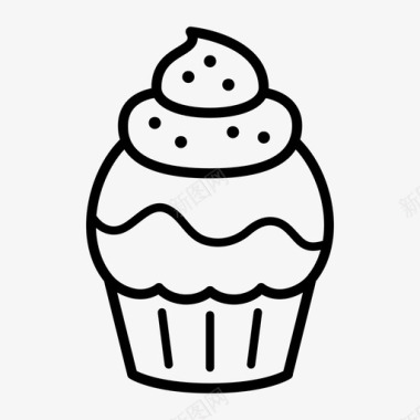 糖霜纸杯蛋糕糖霜蛋糕面包房图标图标