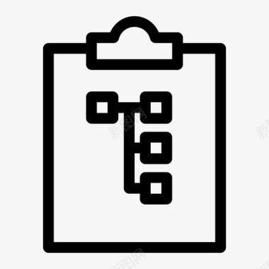 剪贴板工作流程图表层次结构图标图标