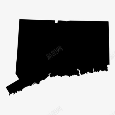 康涅狄格州地图学地理图标图标