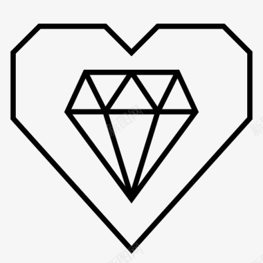钻石心昂贵珠宝图标图标