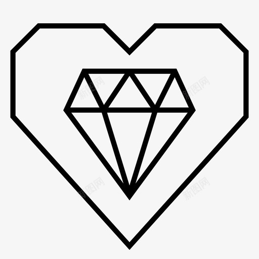 钻石心昂贵珠宝图标svg_新图网 https://ixintu.com 昂贵 有一颗心 爱情 珠宝 钻石心