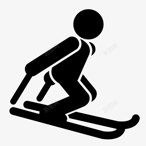 滑雪者滑雪运动图标svg_新图网 https://ixintu.com 冬季运动 滑雪 滑雪者 运动