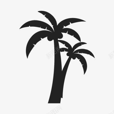 棕榈树夏天图标图标