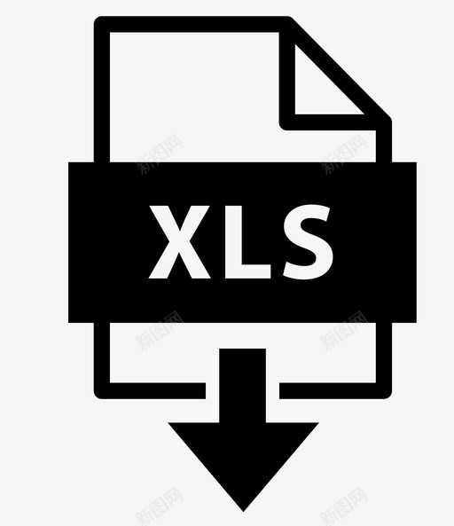 xls存档扩展名图标svg_新图网 https://ixintu.com 下载xls 下载文件 存档 扩展名 文件