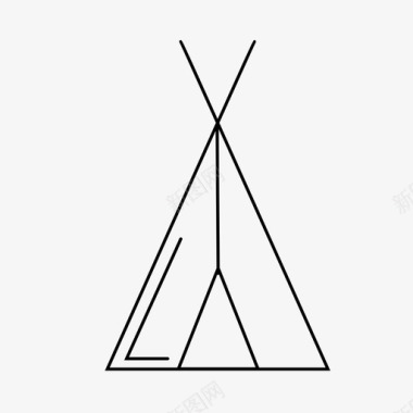 帐篷露营印第安人图标图标