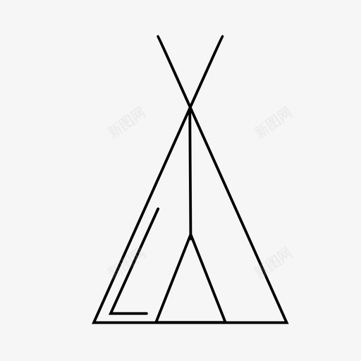 帐篷露营印第安人图标svg_新图网 https://ixintu.com 印第安人 帐篷 提皮 自然 露营